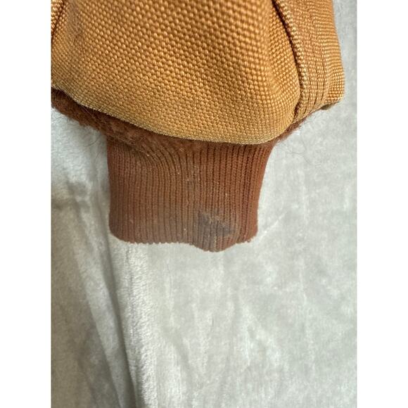 Carhartt Men's Duck Jacket J131 BRN Thermal Lined Hooded Coat Sz M Workwear - Picture 8 of 11
